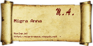 Migra Anna névjegykártya