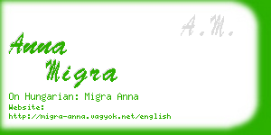 anna migra business card